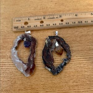 Agate Slice Pendant Necklace